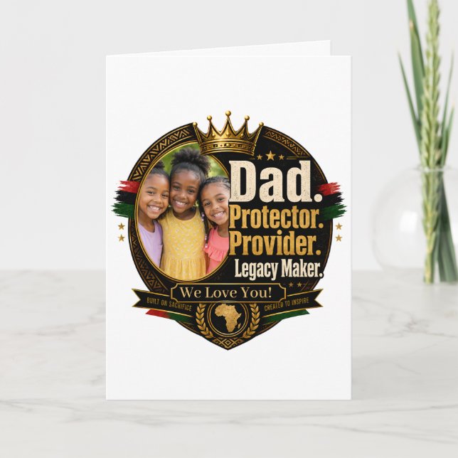 Tarjeta Diseño de Legado de Padre Negro (Personalizable) (Anverso)
