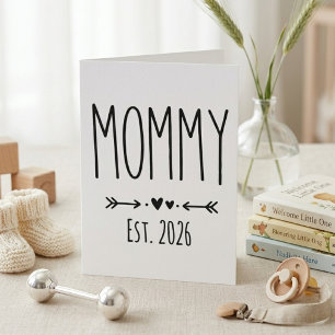 Tarjeta Diseño de Letra Moderna Minimalista Mamá Año