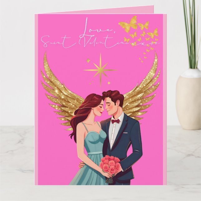 Tarjeta Diseño de letras de amor - Amor, xoo de San Valent (Anverso)