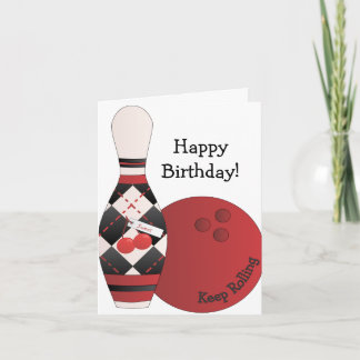 Tarjeta Diseño de los bolos de Argyle de la cereza dulce