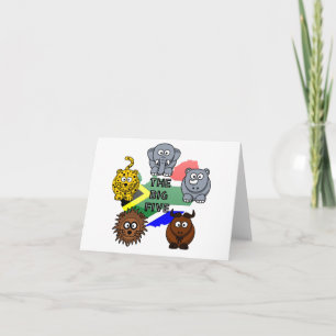 Tarjeta Diseño de los cinco grandes Personalizados de anim
