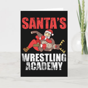 Tarjeta Diseño de lucha de ring de lucha libre Santa Sport