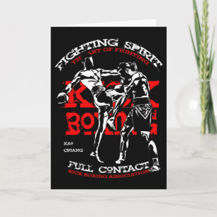 Tarjeta Diseño de luchador de kick boxing para fanáticos d