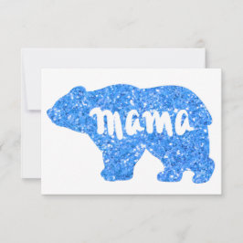 Tarjeta Diseño de mamá osa linda con destellos azules para