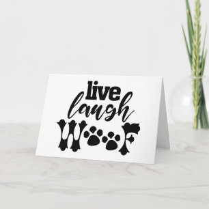 Tarjeta Diseño de Mamá Perro con Vive Ríe Lana para cada A