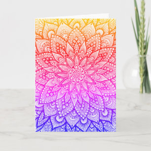 Tarjeta Diseño de Mandala Multicolor Arte Original