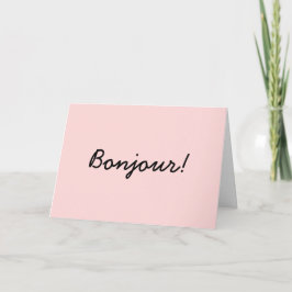 Tarjeta Diseño de marfil crema con letra moderna Bonjour