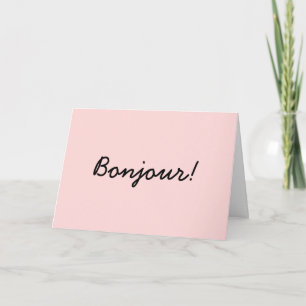 Tarjeta Diseño de marfil crema con letra moderna Bonjour