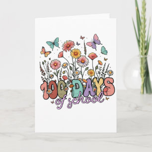 Tarjeta Diseño de mariposas de jardín escolar Vintage 100 