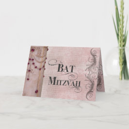 Tarjeta Diseño de mármol Bat Mitzvah - Personalizado