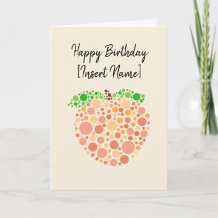 Tarjeta Diseño de melocotón lindo con puntos