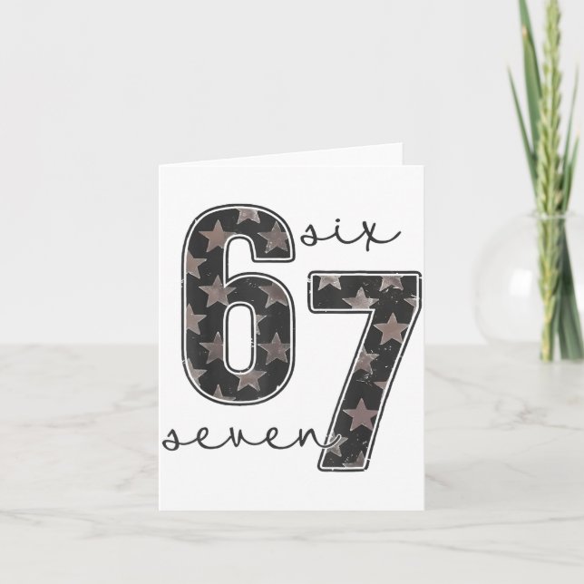 Tarjeta Diseño de meme divertido seis siete 6 7  (Anverso)