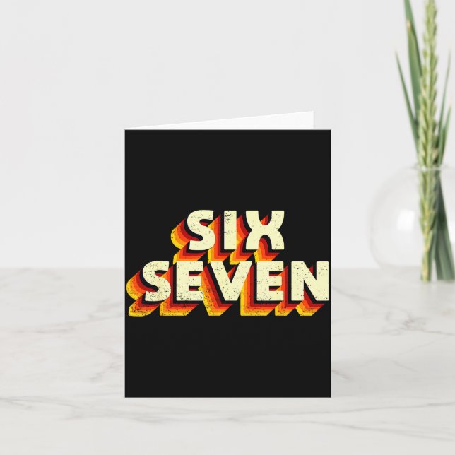 Tarjeta Diseño de meme divertido Six Seven 6 7  (Anverso)