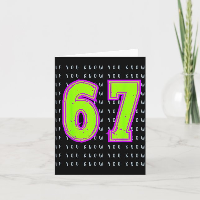 Tarjeta Diseño de meme divertido Six Seven 6 7  (Anverso)