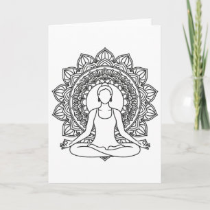 Tarjeta Diseño de mindfulness de postura de meditación de