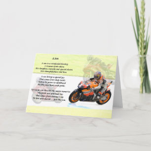 Tarjeta Diseño de motocicletas - Poema del hijo