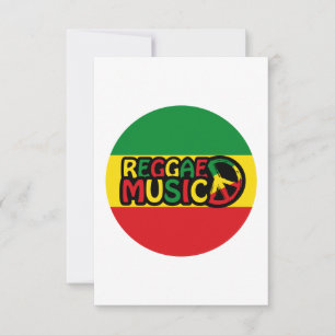 Tarjeta Diseño de música reggae con estilo rastafari y col