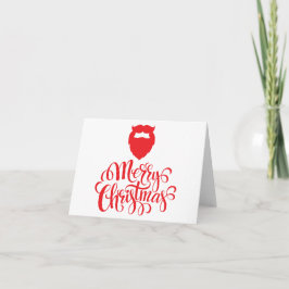 Tarjeta diseño de Navidad barba de Santa