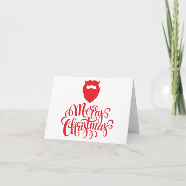 Tarjeta diseño de Navidad barba de Santa (Anverso)