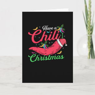 Tarjeta Diseño de Navidad de Pimiento Chili Caliente, Unis