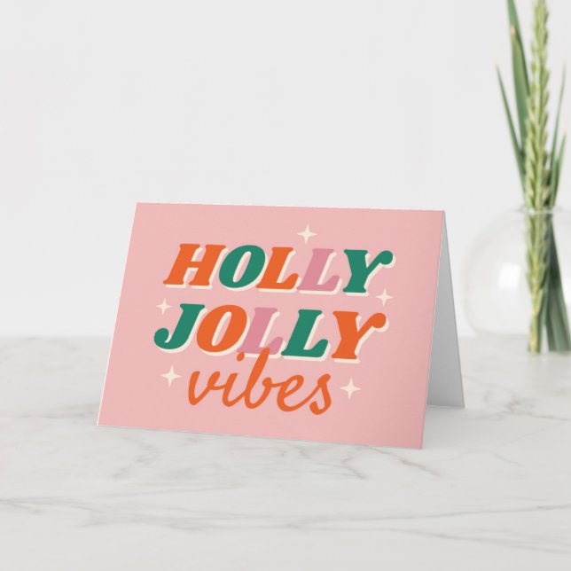 Tarjeta Diseño de Navidades de Fun Holly Jolly Vibes (Anverso)