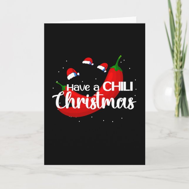 Tarjeta Diseño de Navidades de pimienta picante, Unisex (Anverso)