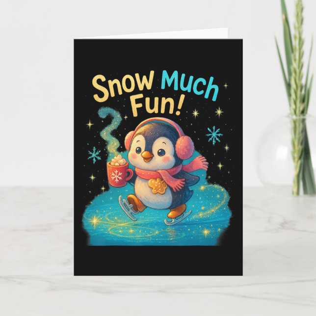 Tarjeta Diseño de Nieve Mucha Diversión Cuidada de Navidad (Anverso)
