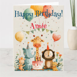 Tarjeta Diseño de niños pequeños con elementos de cumpleañ