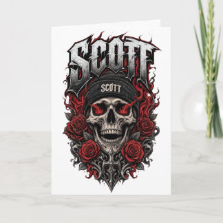 Tarjeta Diseño de nombre personalizado Scott Gothic Skull