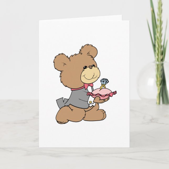 Tarjeta diseño de osito de peluche para portador de propos (Anverso)