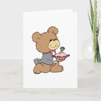 Tarjeta diseño de osito de peluche para portador de propos