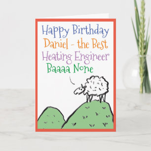 Tarjeta Diseño de oveja Feliz Cumpleaños a un ingeniero de