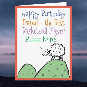 Tarjeta Diseño de oveja Feliz Cumpleaños a un jugador de b