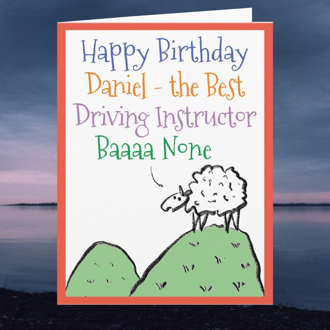 Tarjeta Diseño de oveja Feliz Cumpleaños al instructor de  (Subido por el creador)