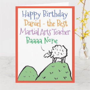 Tarjeta Diseño de oveja Feliz Cumpleaños Profesor de Artes