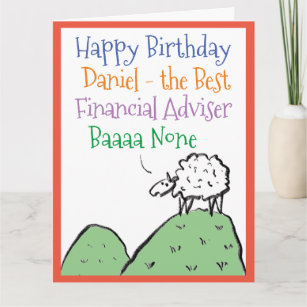 Tarjeta Diseño de ovejas Feliz cumpleaños a asesor financi