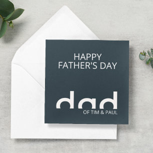 Tarjeta Diseño de papá simple moderno con nombres de niños