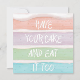 Tarjeta Diseño de pastel de colores pastel 