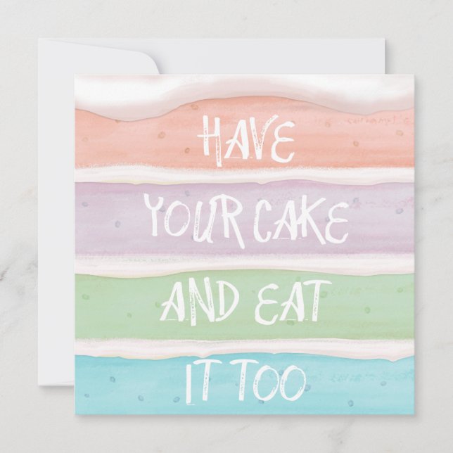 Tarjeta Diseño de pastel de colores pastel  (Anverso)