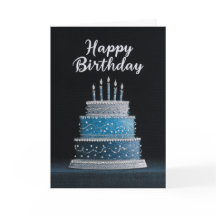 DISEÑO DE PASTEL DE CUMPLEAÑOS Azul y Plateado en