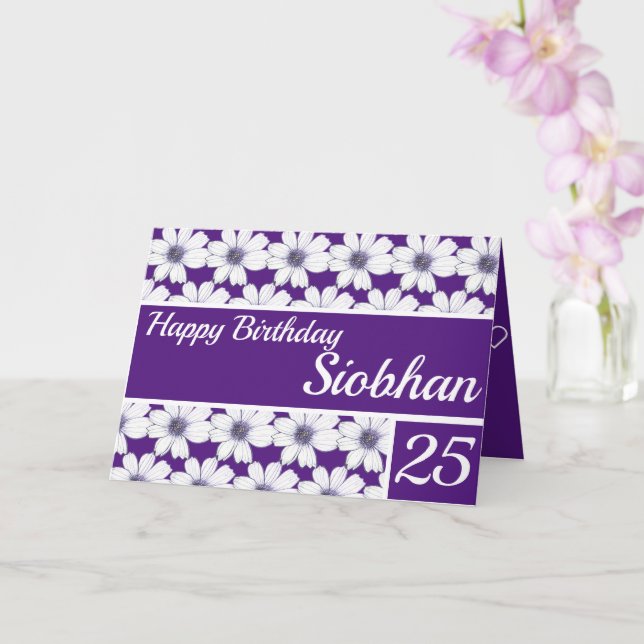 Tarjeta Diseño de patrones florales Purple Birthday (Orquídea)