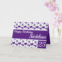 Tarjeta Diseño de patrones florales Purple Birthday