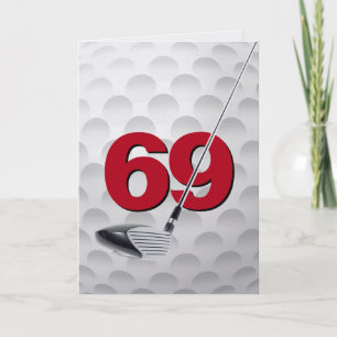 Tarjeta Diseño de pelota de golf para 69 cumpleaños
