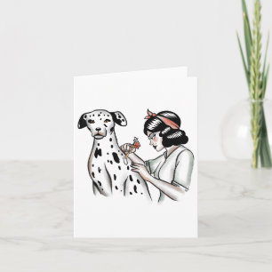 Tarjeta Diseño de Perro y Tatuaje Dalmático para Mujer Ama