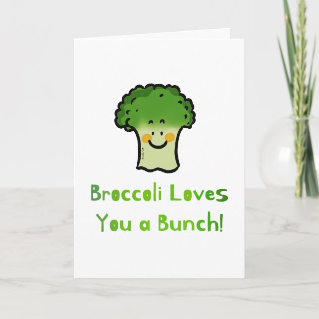 Tarjeta Diseño de Personalizado Cute Broccoli Pun (Anverso)