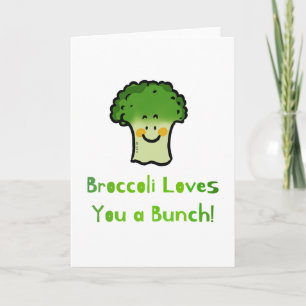 Tarjeta Diseño de Personalizado Cute Broccoli Pun