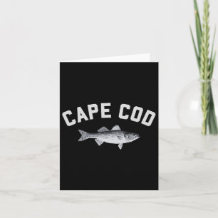 Tarjeta Diseño de Pesca divertida con rayas de capucha de 