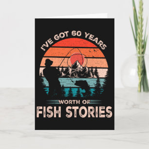 Tarjeta Diseño de pesca genial de 60 años Cumpleaños 60 Gi