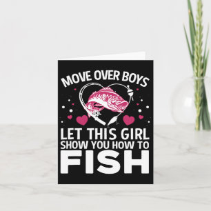 Tarjeta Diseño De Pesca Gracioso Para Las Chicas Mujeres P