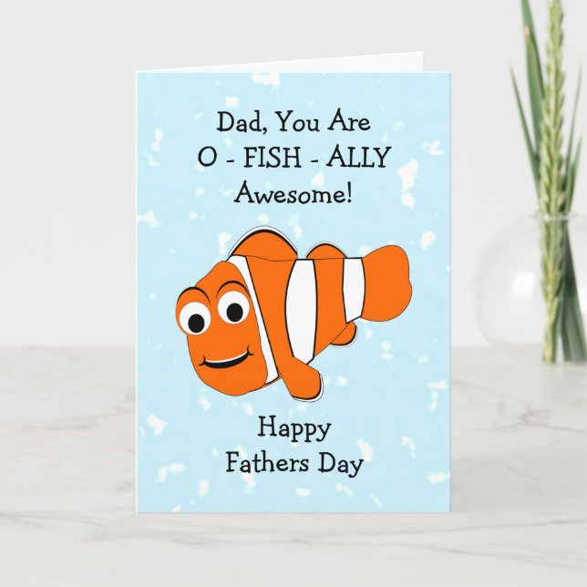 Tarjeta Diseño de pescado Día del Padre personalizado (Anverso)
